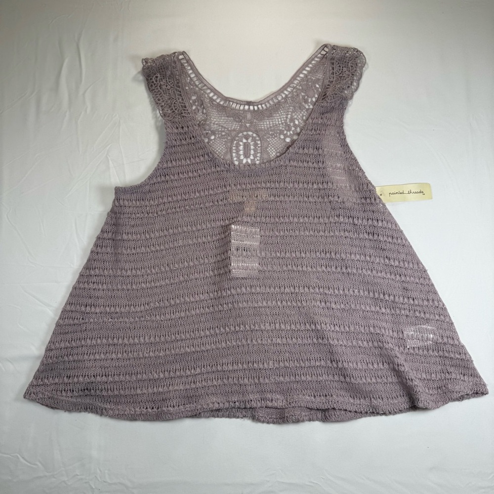 Nordstrom Lace Knit Top in Lavender